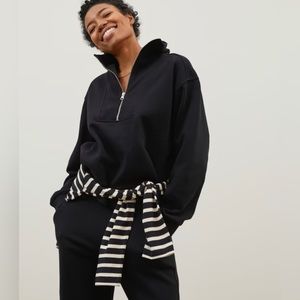 “The Track” Black Half Zip Everlane Sweater NWT